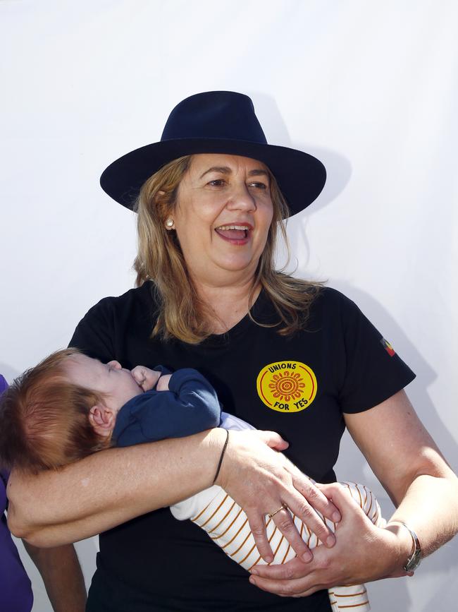 Queensland Premier Annastacia Palaszczuk at this week’s Labour Day march in Brisbane. Picture: NCA NewsWire/Tertius Pickard