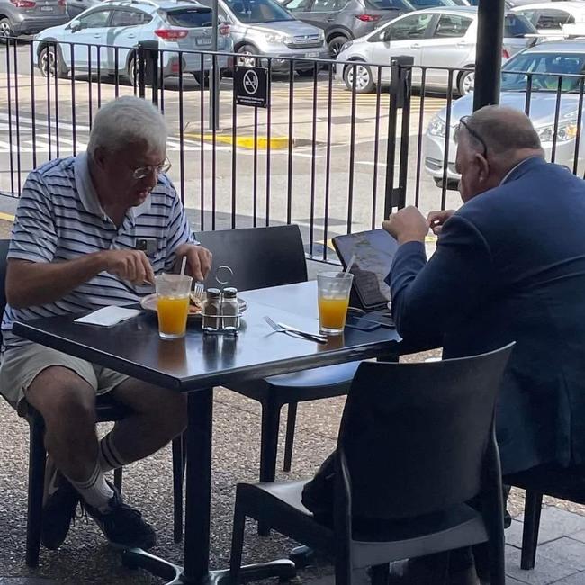 Frank Zumbo having a meal with Craig Kelly. Source: Supplied