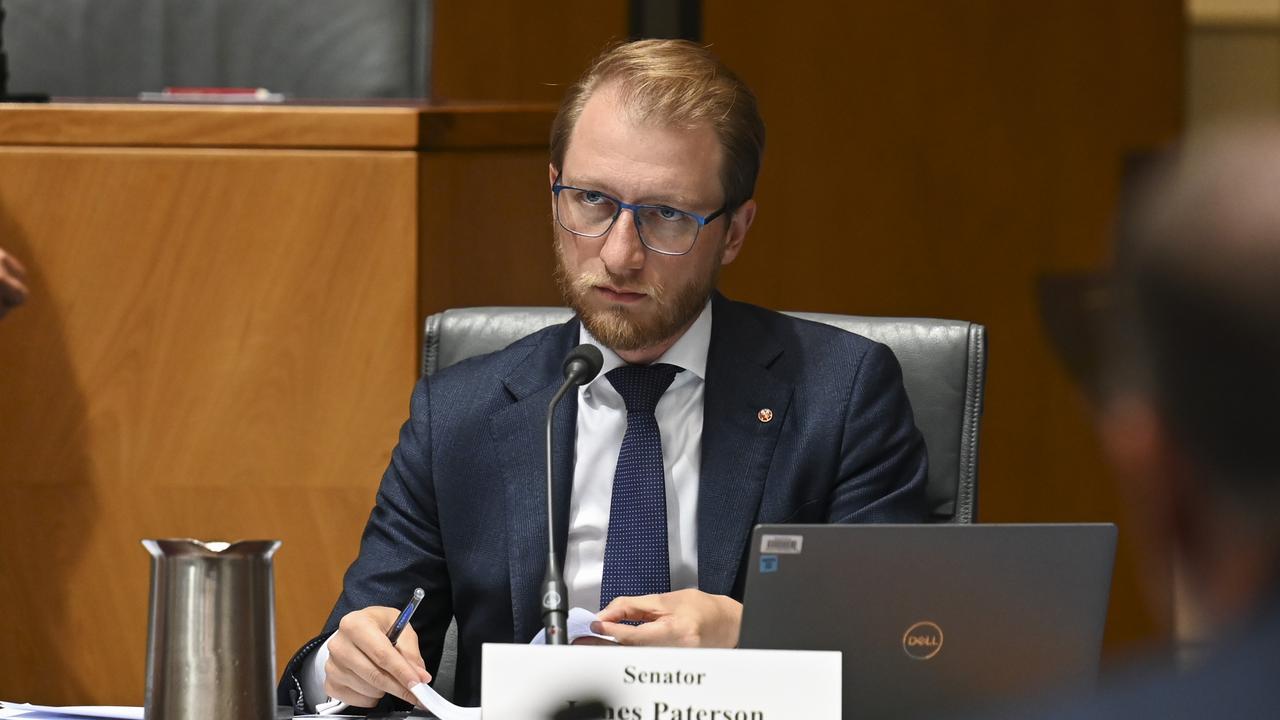 Coalition home affairs spokesman James Paterson grilled departmental officials in a late night hearing on Wednesday. Picture: NCA NewsWire / Martin Ollman