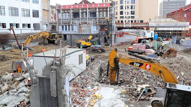 Work continuing to clear the site at 10 Murray St earlier this week. Picture: SAM ROSEWARNE.