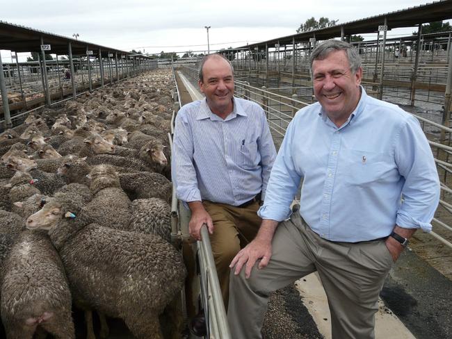 Daryl Maguire with Duncan Gay, former Roads Minister, at Wagga Wagga saleyards.