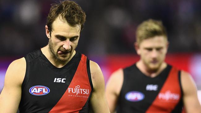 The Bombers were exposed under finals-like intensity. Picture: Getty Images