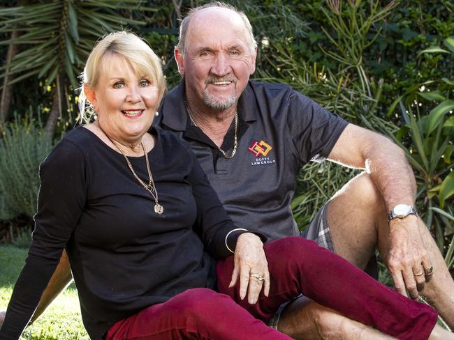 Rugby league legend Ray Price and his wife Sandy this week, who have both been diagnosed with cancer. Picture: Nigel Hallett