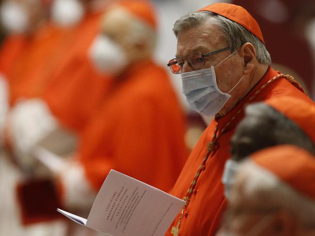 Australian Cardinal George Pell attends a Pope's consistory to create 13 new cardinals at The Vatican in November 2020. Picture: Fabio Frustaci / AFP