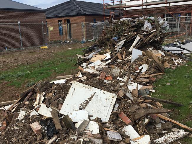 A family trying to build their dream home with Metricon has claimed there were extensive delays and rubbish was illegally dumped on their land. Picture: Supplied