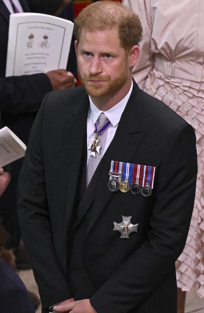 Harry wore a Dior suit with his medals. Picture: Gareth Cattermole/Getty Images