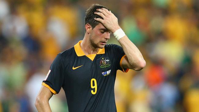 Tomi Juric struggled to make an impact in attack for Australia.