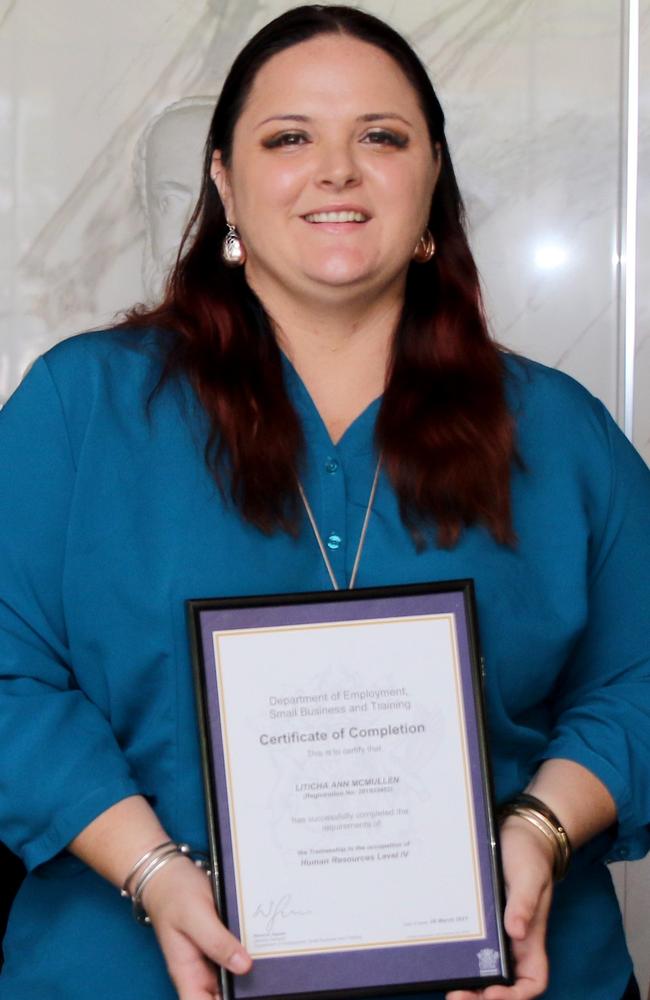 Mackay Regional Council employee Liticha McMullen was nominated in the Equity VET Student of the Year category in the Central Queensland Regional Queensland Training Awards, for her efforts while studying a Certificate IV in Human Resources at CQUniversity. Picture: Contributed