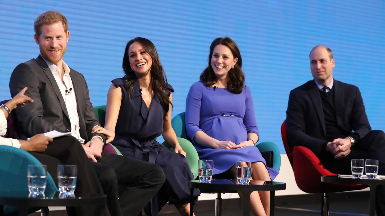 The Fab Four were all grins at the Royal Foundation forum in February 2018, one of the rare times they were all seen together. Picture: Chris Jackson/Getty Images.