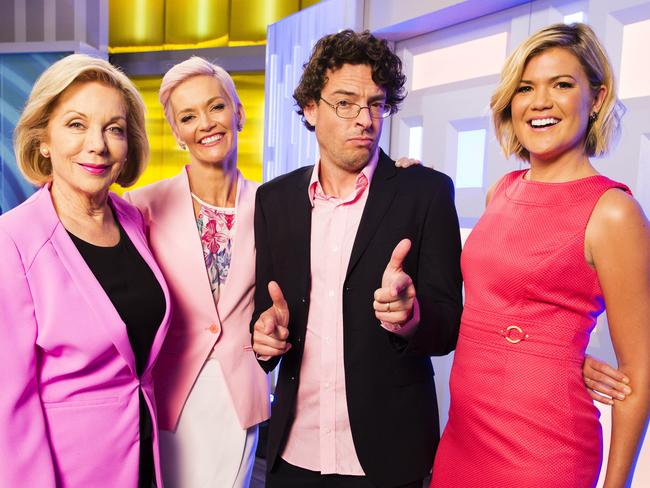 Studio 10 panel Ita Buttrose, Jessica Rowe, Joe Hildebrand and Sarah Harris.