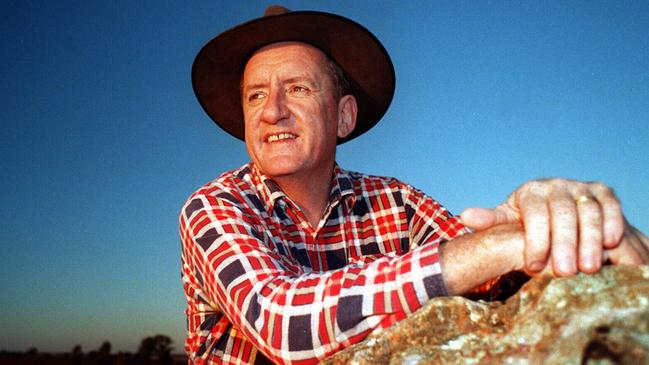 Then deputy prime minister Tim Fischer on his property Peppers in Boree Creek, NSW, February 1997.