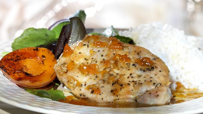 Yum yum, apricot chicken. The height of sophistication.