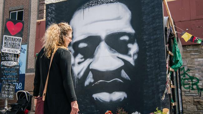 A George Floyd mural in Minneapolis. Picture: Brandon Bell/Getty Images/AFP