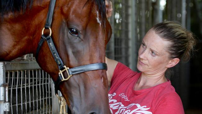 Punters are divided across state lines as money flows in for Magic Millions $2 million 2YO Classic runners From Within and Ours To Keep, pictured with strapper Jillian Lee. Picture: Steve Pohlner