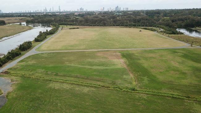 Aerial of the future site of the Robina City Parklands. Picture: Mike Batterham