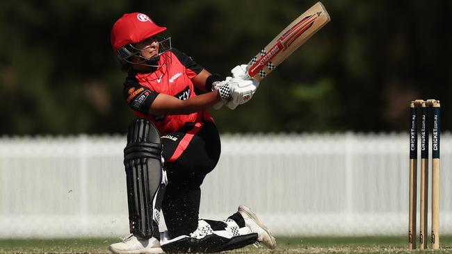 Samara Dulvin of the Renegades bats during the T20 Spring Challenge. (Photo by Matt King/Getty Images)