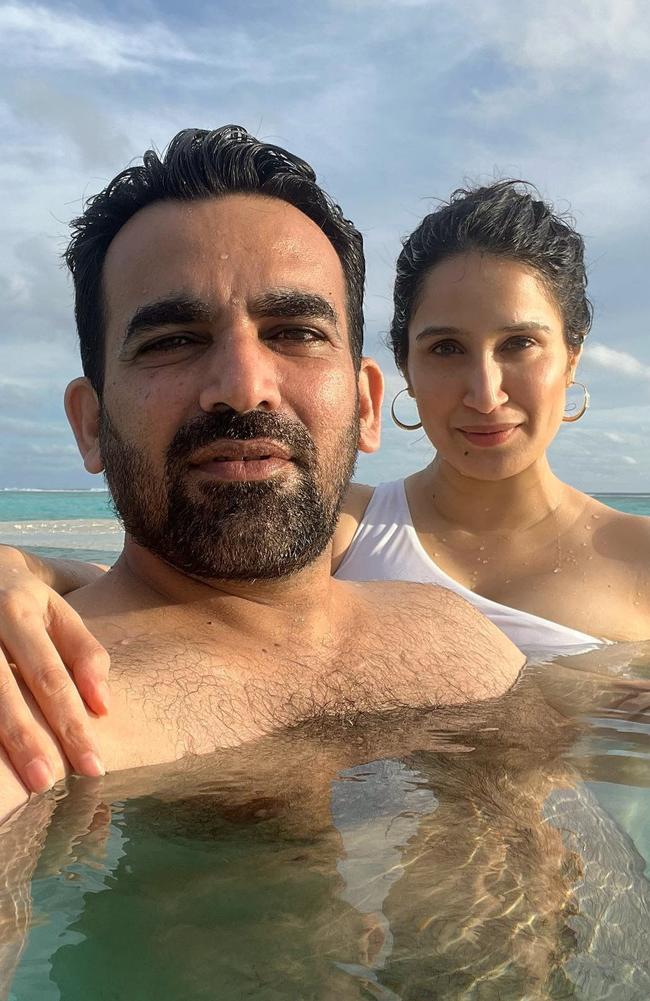 Former Indian cricketer Zaheer Khan and wife model/actor Sagarika Ghatge (Instagram image)