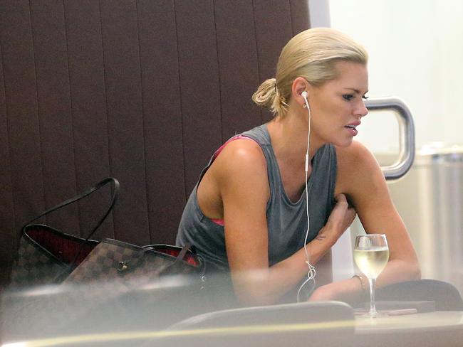 Monk having a wine before she jets back into Sydney to prepare for filming. Picture: Diimex.com