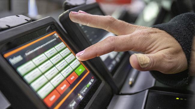 Banned Drinkers Register machines are now a staple part of Carnarvon bottle shops. Picture: Jon Gellweiler/news.com.au