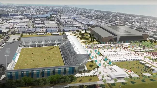 The Kawana Precinct which includes Sunshine Coast Stadium for Football as seen in the official masterplan bid video. Source: YouTube.