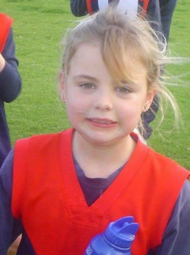 “Noffy” playing in the under-8s for Lockleys Footy Club. Supplied: Ebony Marinoff