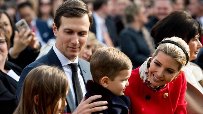 Ivanka Trump with her husband, presidential senior adviser Jared Kushner, who was aware of Michael Flynn’s contacts with Russia. Picture: AFP