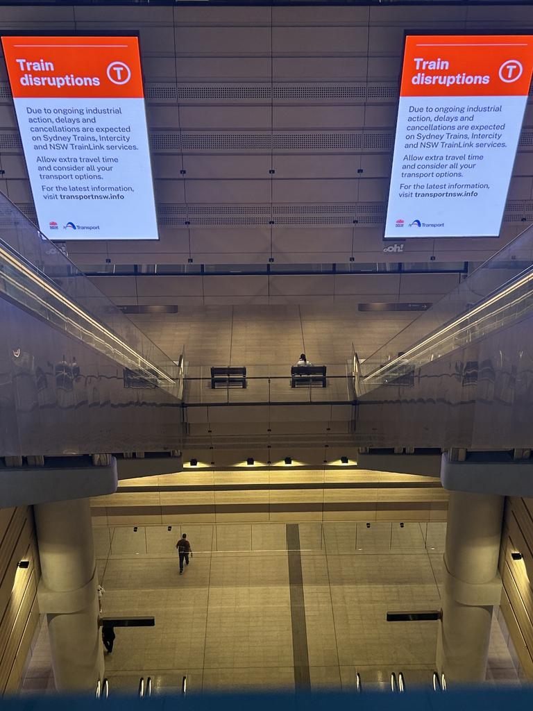 Signs at Central Station this week warning commuters about delays. Picture: Supplied