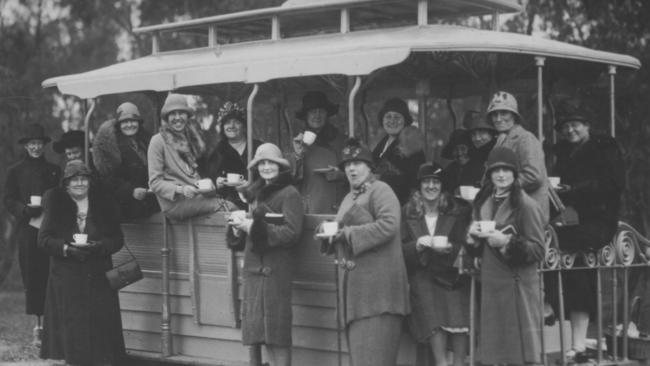 A group of women enjoy a cup of tea in the Burwood park. Picture: Parks Victoria