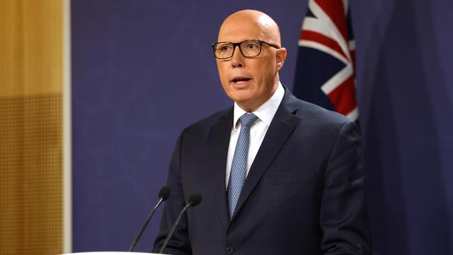 Opposition Leader Peter Dutton said a future coalition government would raise the minimum age for social media in Australia from 13 to 16. Picture: NCA NewsWire / Ben Clark Picture: NewsWire / Damian Shaw