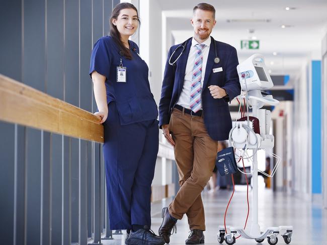 Clinical Immunologist Dr Timothy West (right) and Clinical Nurse Specialist Alisa Berberovic at Campbeltown Hospital. Picture: Sam Ruttyn