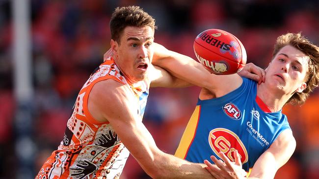 Phil Davis says Jeremy Cameron has been one of the standouts for the Giants. Picture: Phil Hillyard