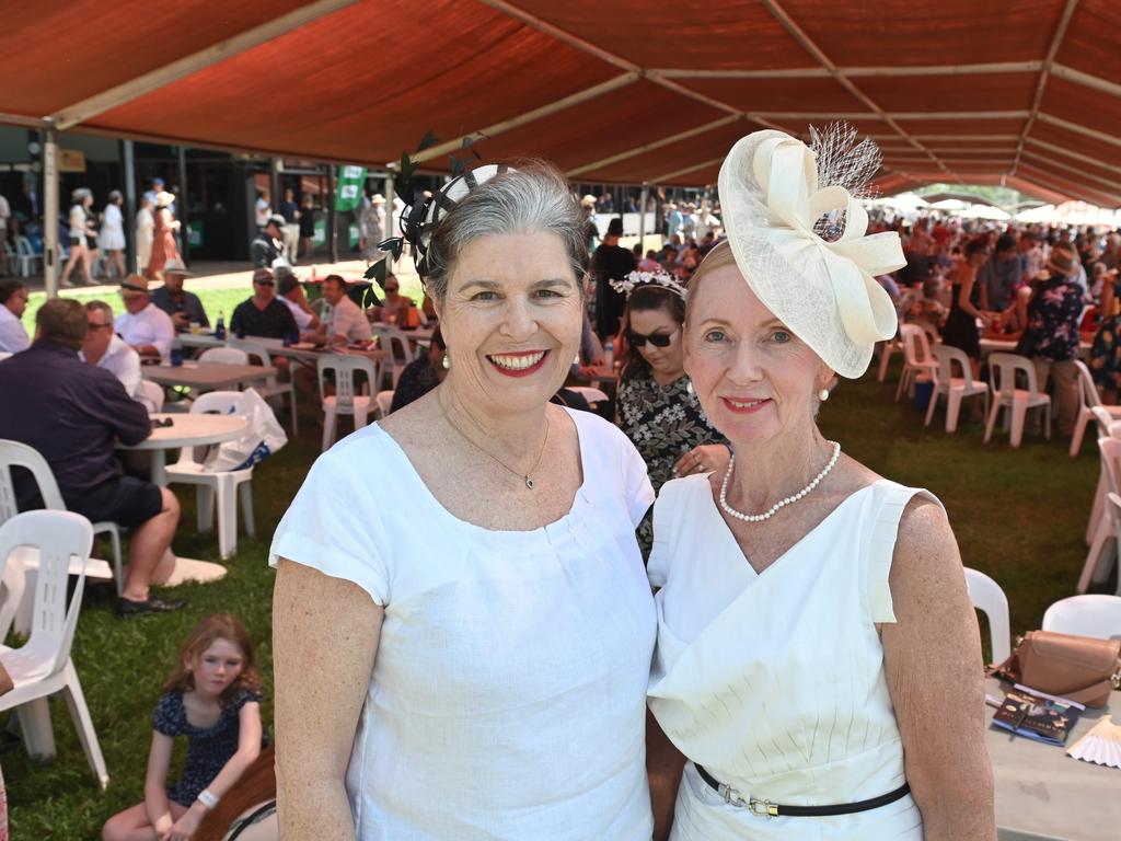 Megan Howard and Rosemary Yanz at the 2021 Great Northern Darwin Cup. Picture: Julianne Osborne