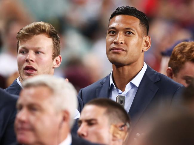 SYDNEY, AUSTRALIA - APRIL 20:  Israel Folau of the Waratahs looks on during the round 10 Super Rugby match between the Waratahs and the Lions at Allianz Stadium on April 20, 2018 in Sydney, Australia.  (Photo by Matt King/Getty Images)