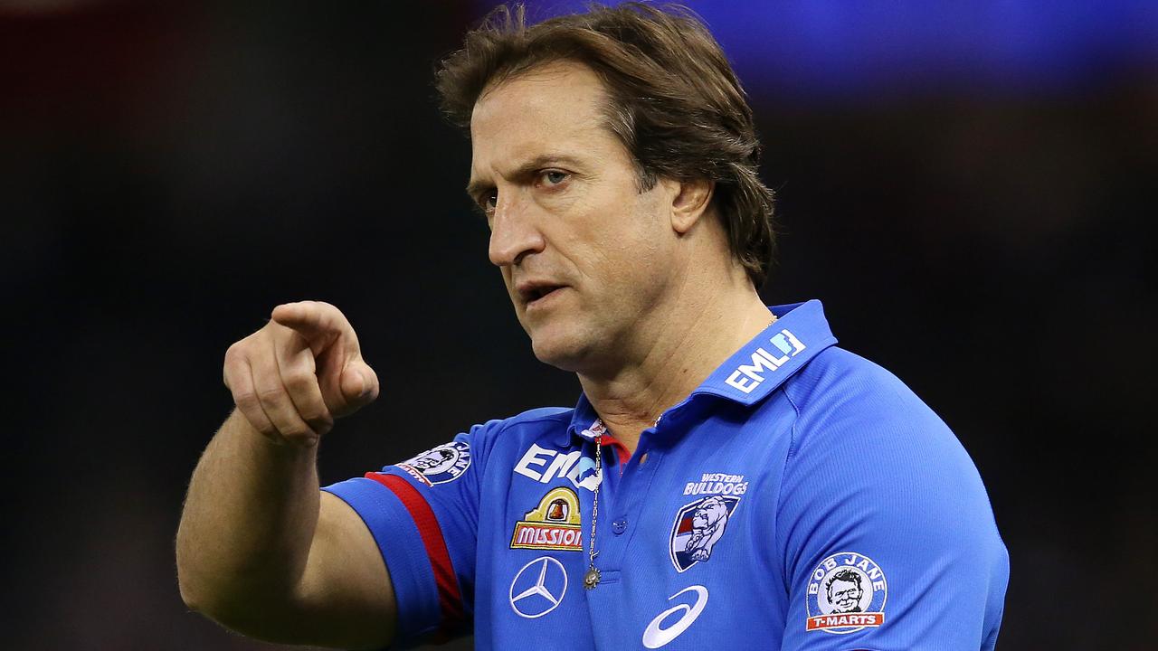 Western Bulldogs coach Luke Beveridge during a game in 2018 . Pic: Michael Klein