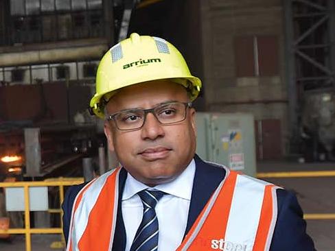 EMBARGO FOR TWAM 12 OCT 2019  NO REUSE WITHOUT PERMISSIONHead of GFG Sanjeev Gupta visits the Arrium Steel plant in Whyalla, South Australia. Monday, July, 17, 2017. British industrialist Sanjeev Gupta plans to invest $1 billion or more in Arrium's Whyalla Steelworks to ensure its future viability. (AAP Image/David Mariuz) NO ARCHIVING