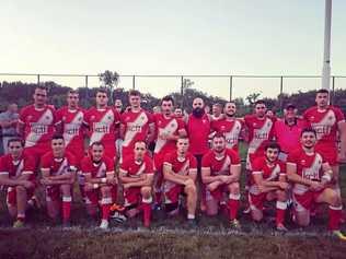 POWERHOUSE TEAM: Phil Economidis (back, second from right) and the Red Star Belgrade rugby league team in Serbia that claimed the Serbian Rugby League Championship, the Serbian Supercup, Serbian Rugby League Cup and Balkan Super League. Picture: Contributed