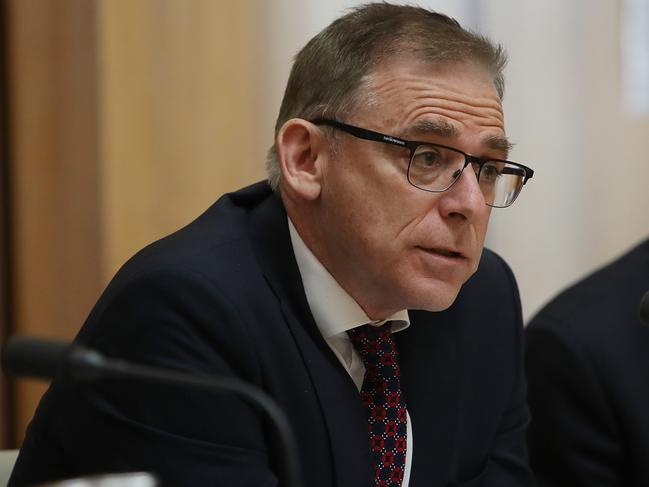 Labor MP Anthony Byrne asking questions in a Parliamentary Joint Committee on Intelligence and Security, inquiry into the impact of the exercise of law enforcement and intelligence powers on the freedom of the press, at Parliament House in Canberra. Picture Kym Smith