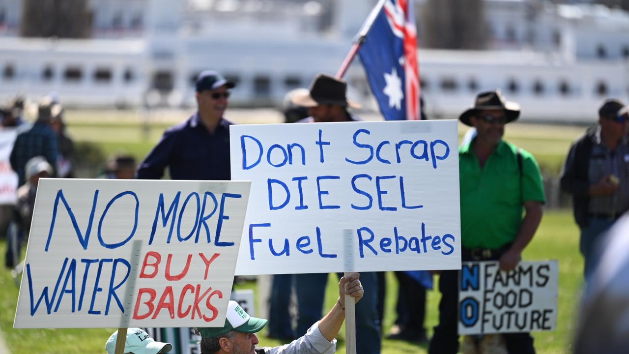 The National Farmer Rally in Canberra is being held to protest what the sector says is a series of anti-farming policies set for the industry in recent times. Picture: NewsWire/ Martin Ollman