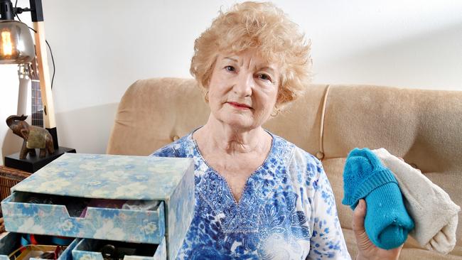 Margaret Roc accidentally rolled up her jewellery in socks but donated them to charity. Picture: Troy Snook