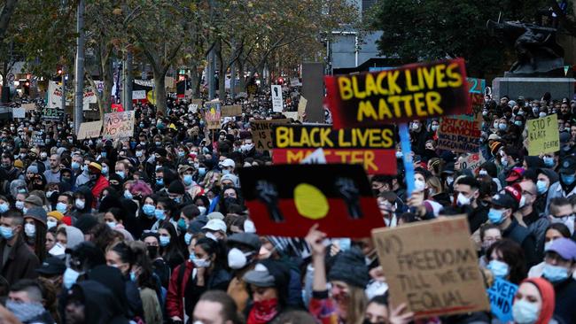 The Melbourne rally was one of many today. Picture: AFP