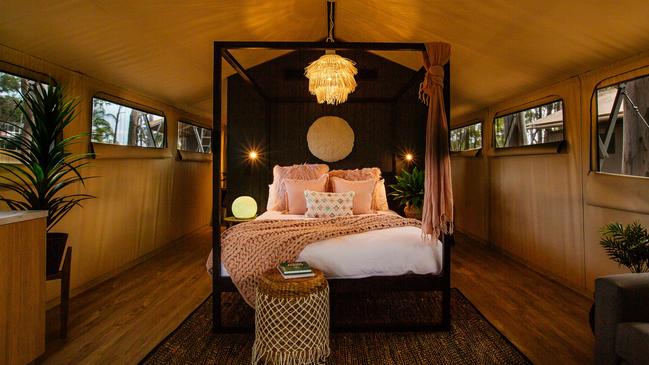 A safari tent at Big4 Sandstone Point Holiday Resort.