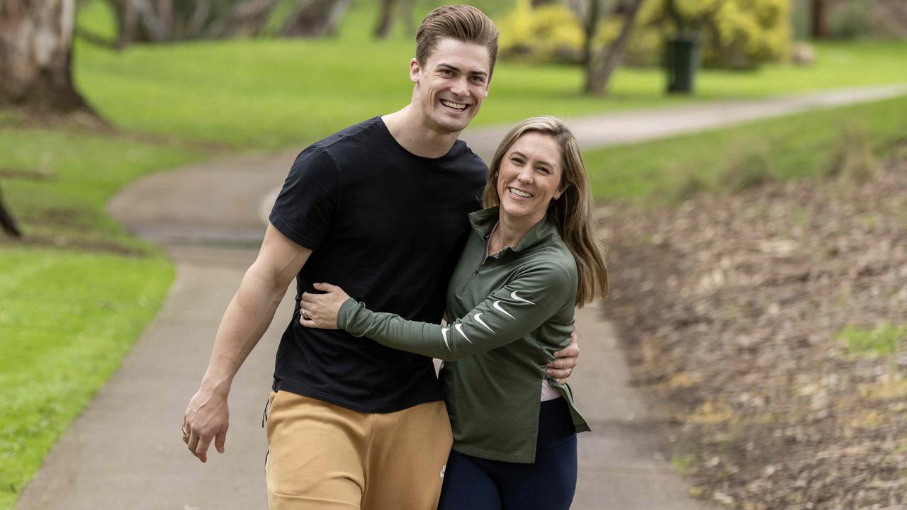 Glaetzer with his wife Nikki Glaetzer. Picture: Kelly Barnes