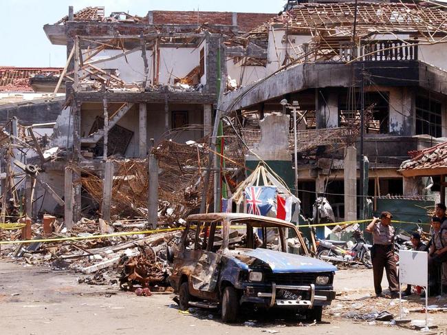 The scene of the Sari Club in Kuta which was bombed in 2002. Picture: AFP