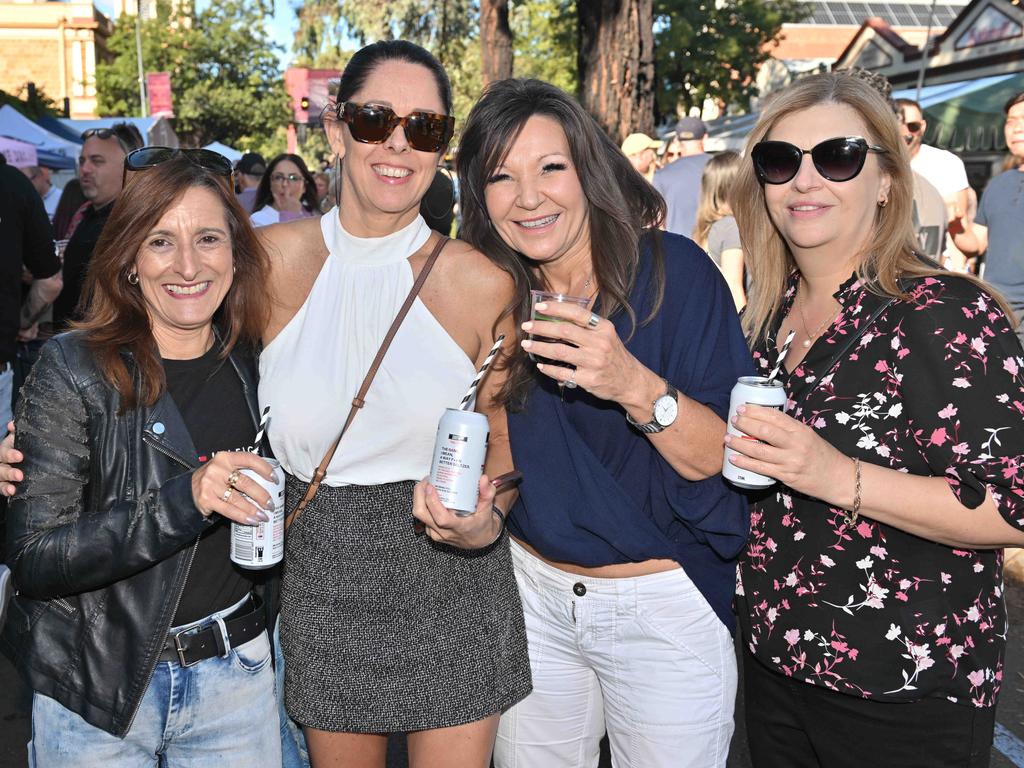 Footy fans enjoying the Norwood Food and Wine Festival on Sunday. Picture: Brenton Edwards