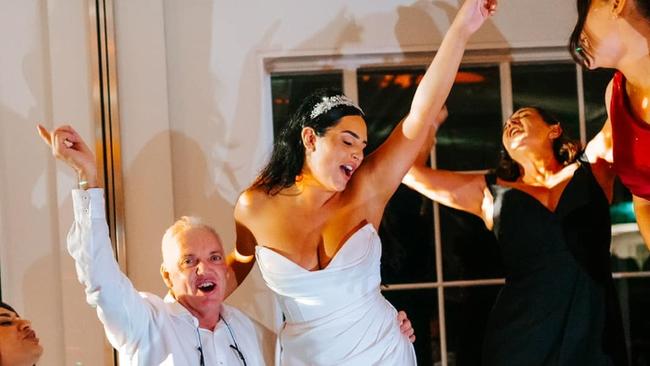 Brailey with her parents at her 2023 wedding. Picture: Instagram