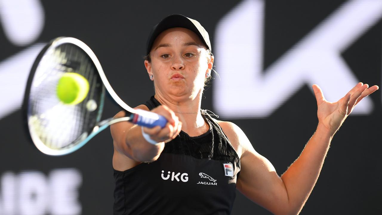 Ash Barty’s forehand was a major weapon on Saturday night. Picture: Getty Images