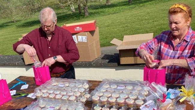 The Duke and Duchess of York pack care packages. Picture: Instagram