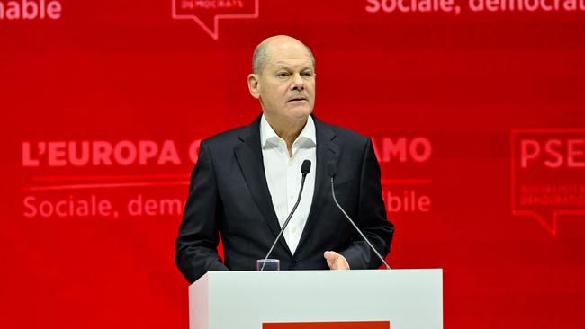 ‘A very serious matter’: Olaf Scholz in Rome on Saturday. Picture: AFP