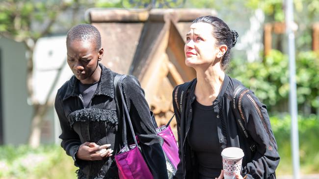 Mourners outside Savana Calvo’s funeral. Picture: Thomas Lisson