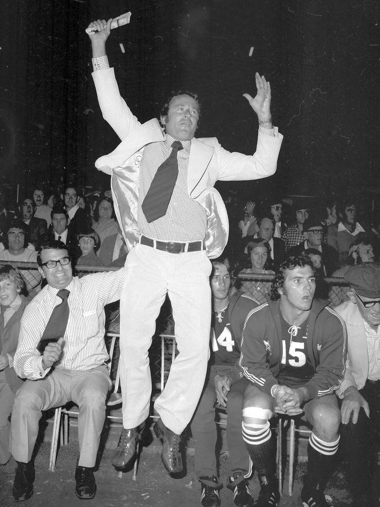 1975 - Queensland’s rugby league win over New South Wales at Lang Park had State coach Barry Muir out of his seat at the final hooter. Picture: Jim Fenwick